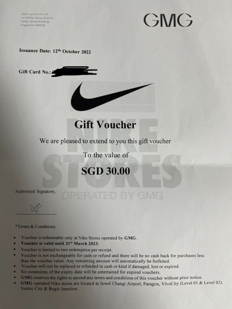 Nike 45th birthday voucher sale