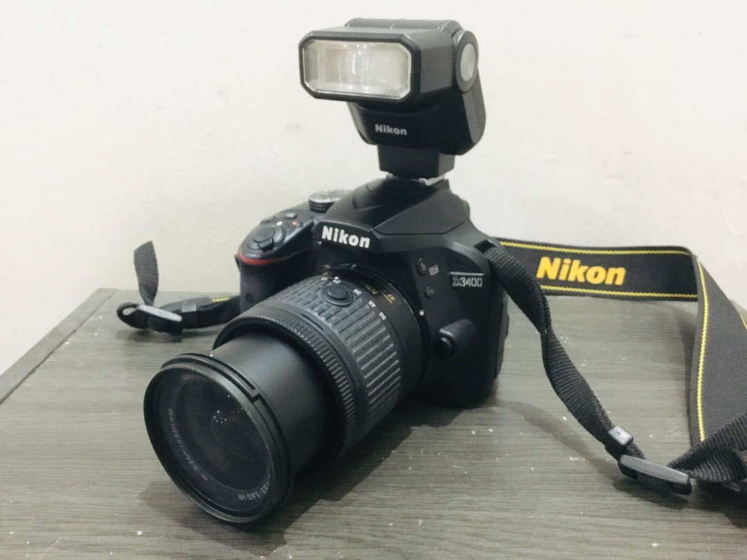 Nikon D3400 55mm Lens +Speedlight+16GB MEMORY CARD, Photography