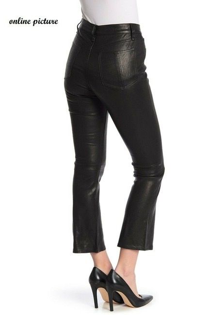 NWT Rag Bone Black Hana Cropped Leather Pants Size 30