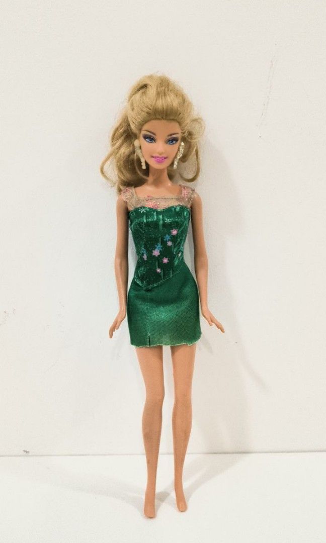 NK New Fashion Outfit Green Dress With Flower Pattern Modern Skirt Casual  Wear Clothes for Barbie Doll Accessories 1/6 Doll