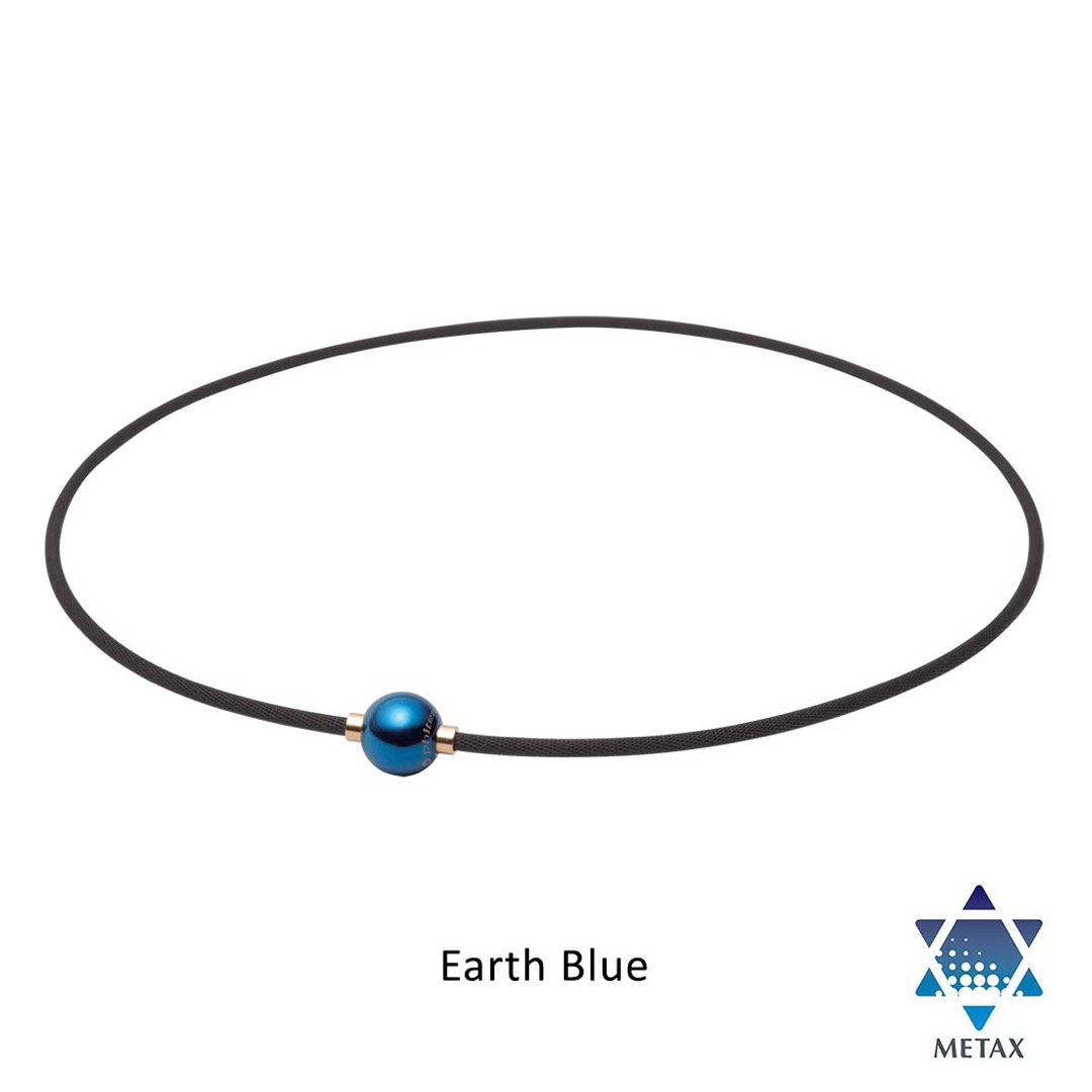 Phiten Metax mirror ball Necklace (40cm) Blue color Yuzuru Hanyu