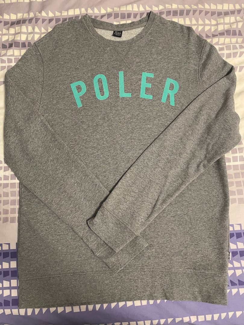Poler Sweater Gray Large Men s Fashion Coats Jackets and