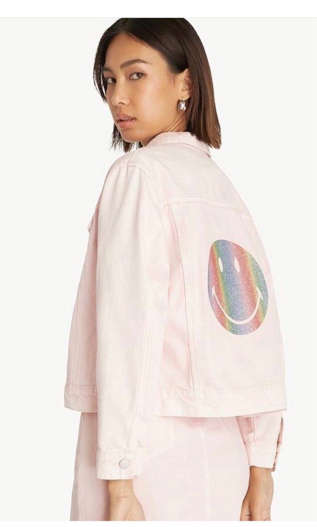 Denim Flower Smiley Jacket main image 1