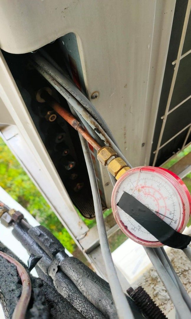 Pressure Test Aircon , 12/6/2023 updated, for gas leaking, TV & Home