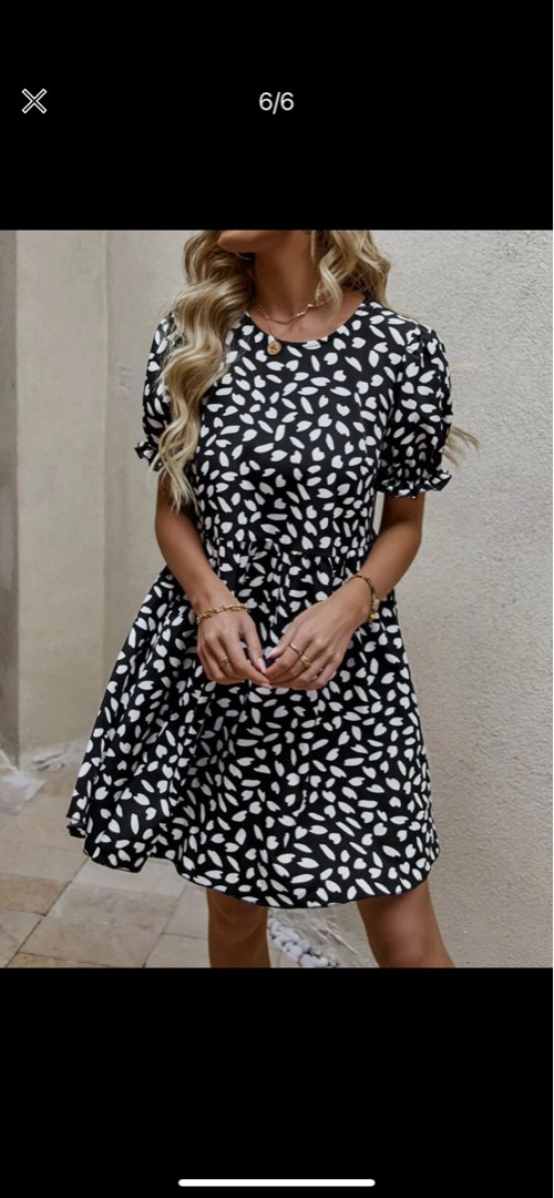 Puff Sleeve Smock Dress