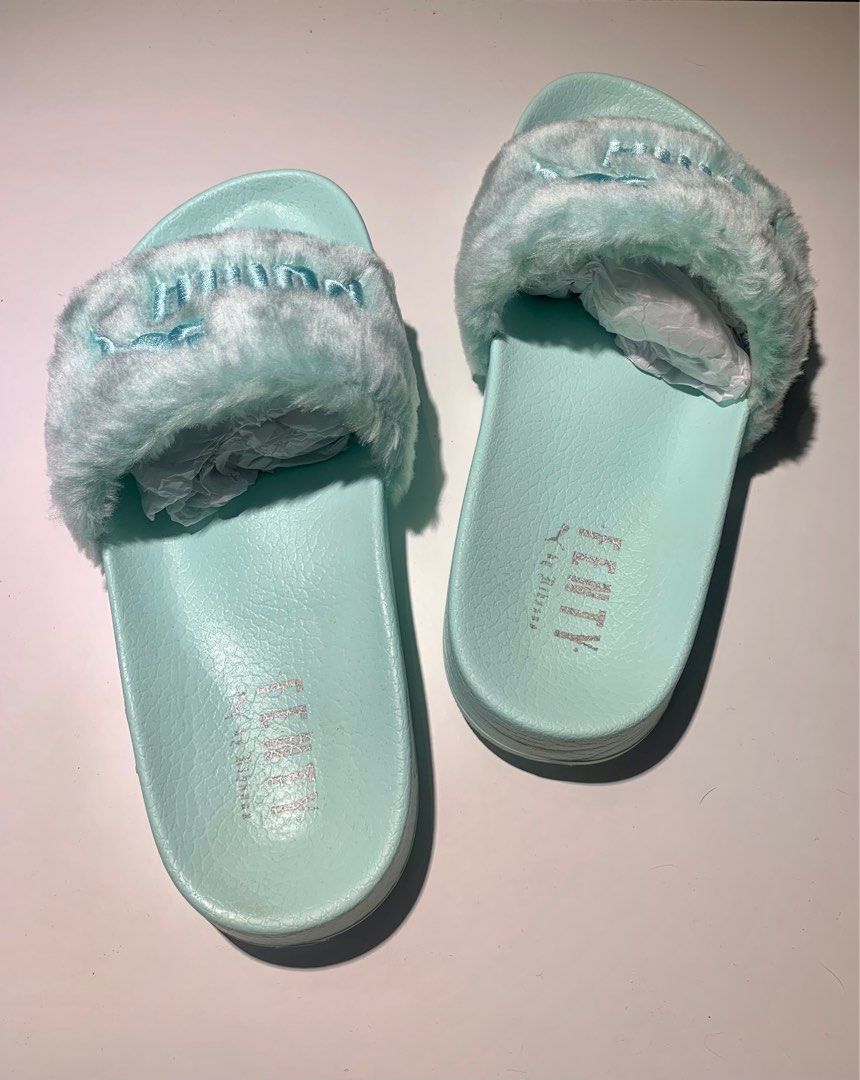 Fluffy Sliders Rihanna Puma Slides Grey Slippers Fenty Fluffy