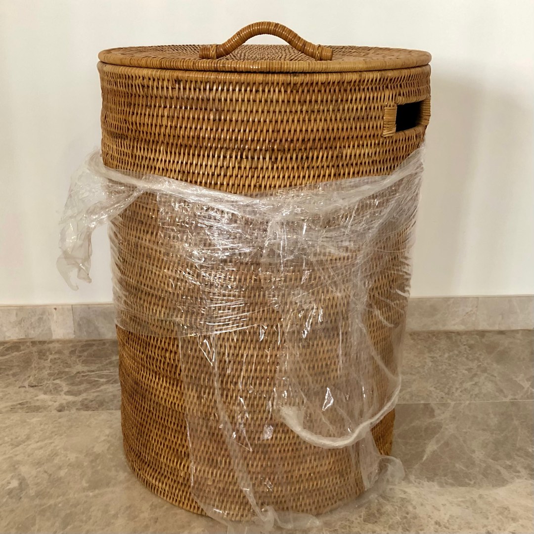Rattan Laundry Hamper, Furniture & Home Living, Home Improvement