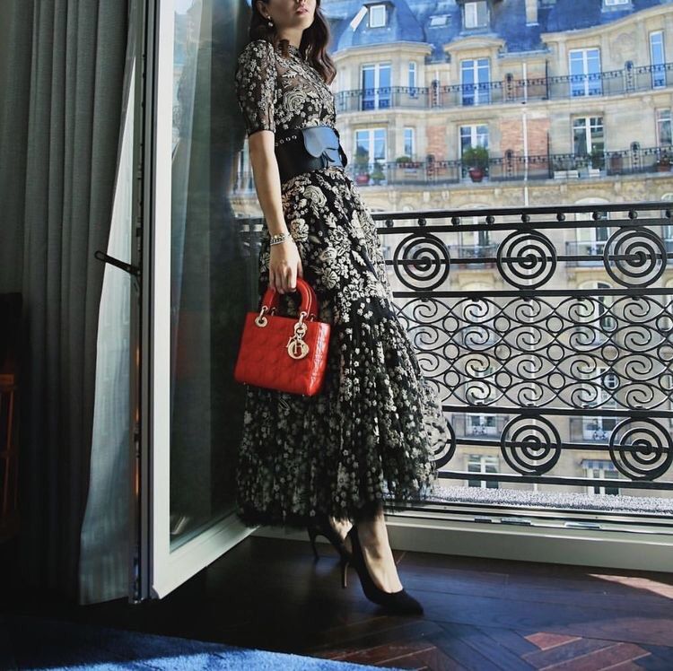 Lady dior on sale red patent