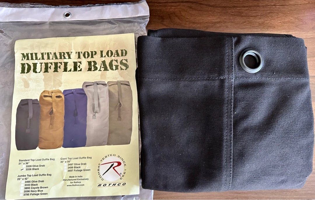 Rothco Heavyweight Top Load Canvas Duffle Bag Color Black Size 21 X 36 Men s Fashion Bags Backpacks on Carousell