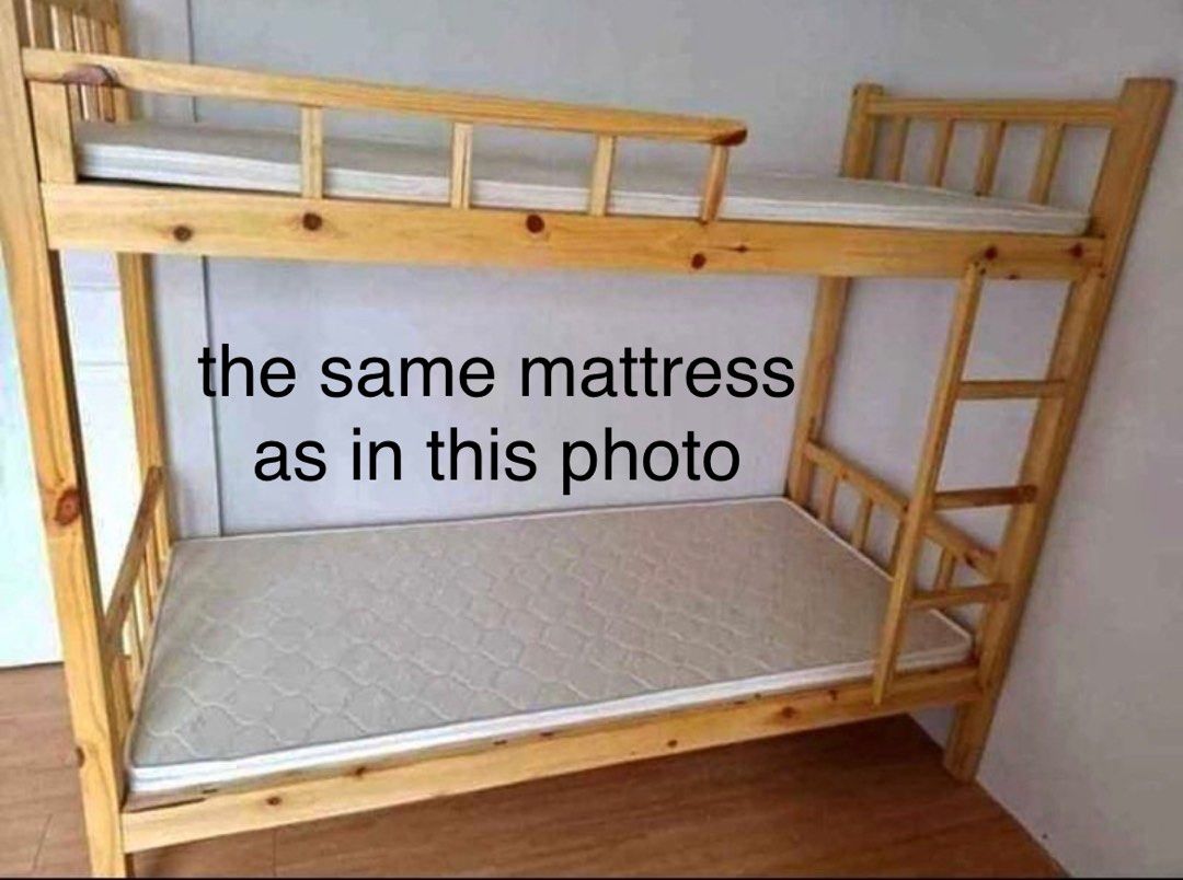 [Rush Sale] [Negotiable] Palochina Bunk Bed With Two Thin Mattresses, Furniture & Home Living