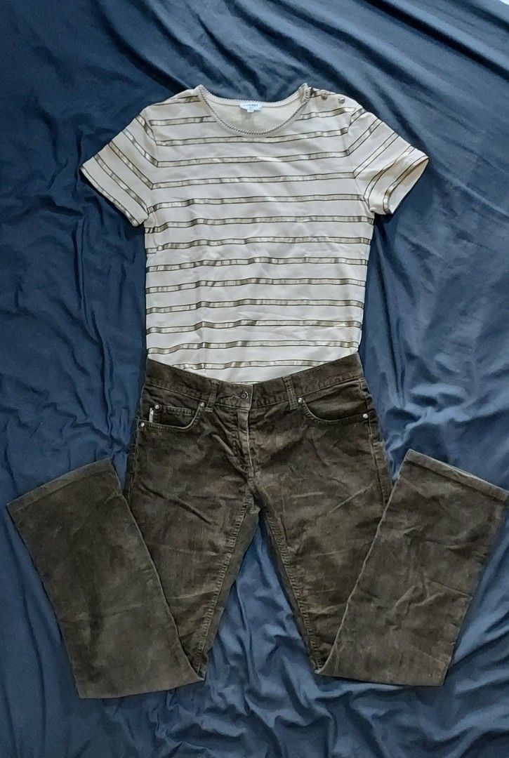 SALE‼️Authentic Chanel Blouse and Burberry Corduroy Pants for Ladies,  Women's Fashion, Tops, Blouses on Carousell
