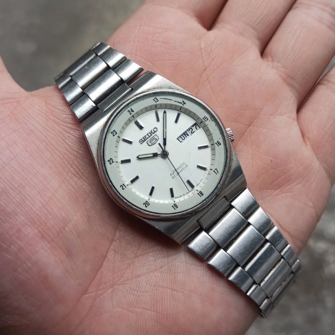 Seiko 5 - Snxm17 - White, Men'S Fashion, Watches & Accessories, Watches On  Carousell