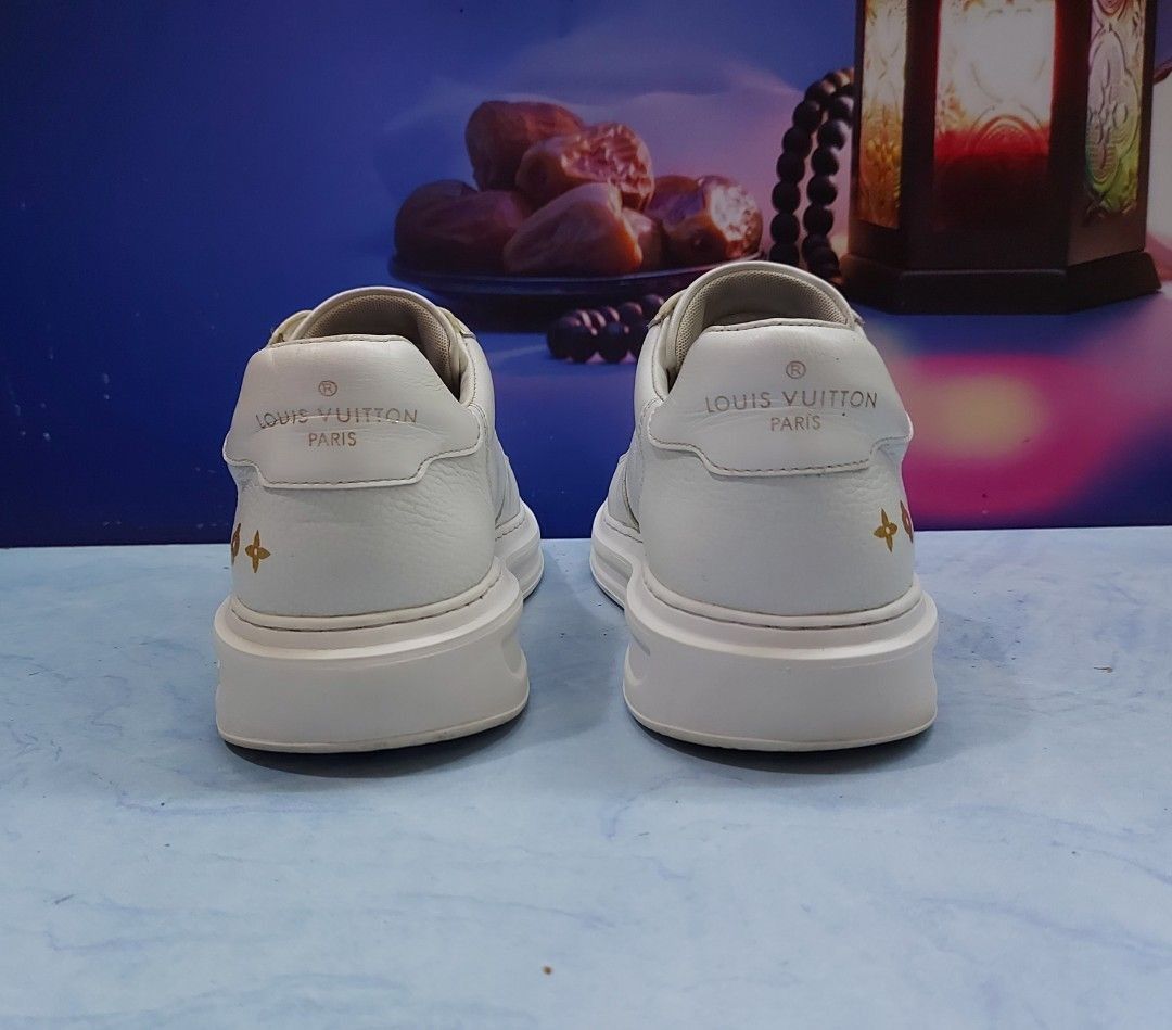 Sepatu Louis Vuitton GO Trainer Sneakers 0168 Leather White Size 41.5