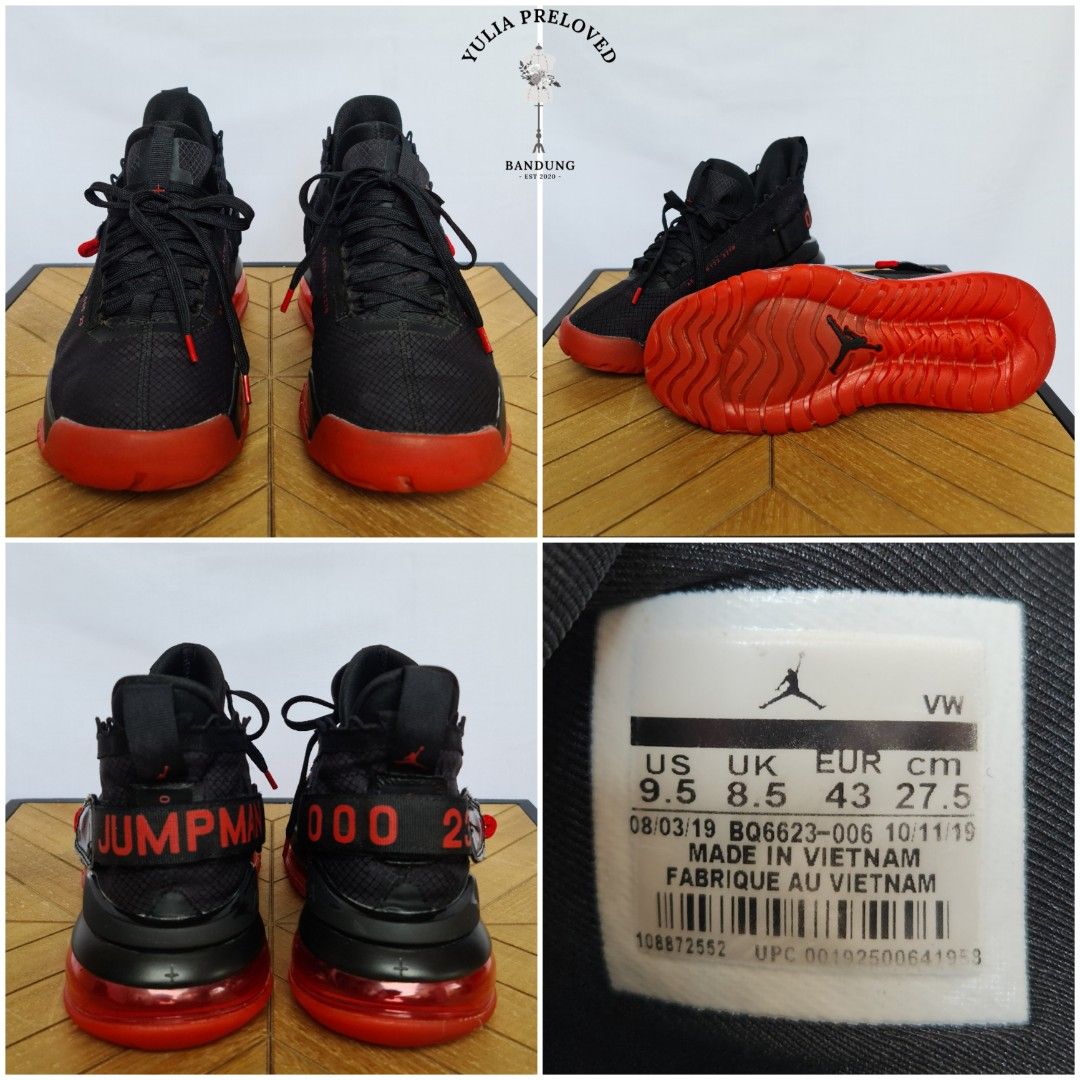 Sepatu Nike Jordan Proto Max 720 Hitam Merah Fesyen Pria Sepatu