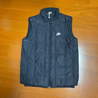（Size M) Nike 深藍色鋪棉刺繡立領背心（H)