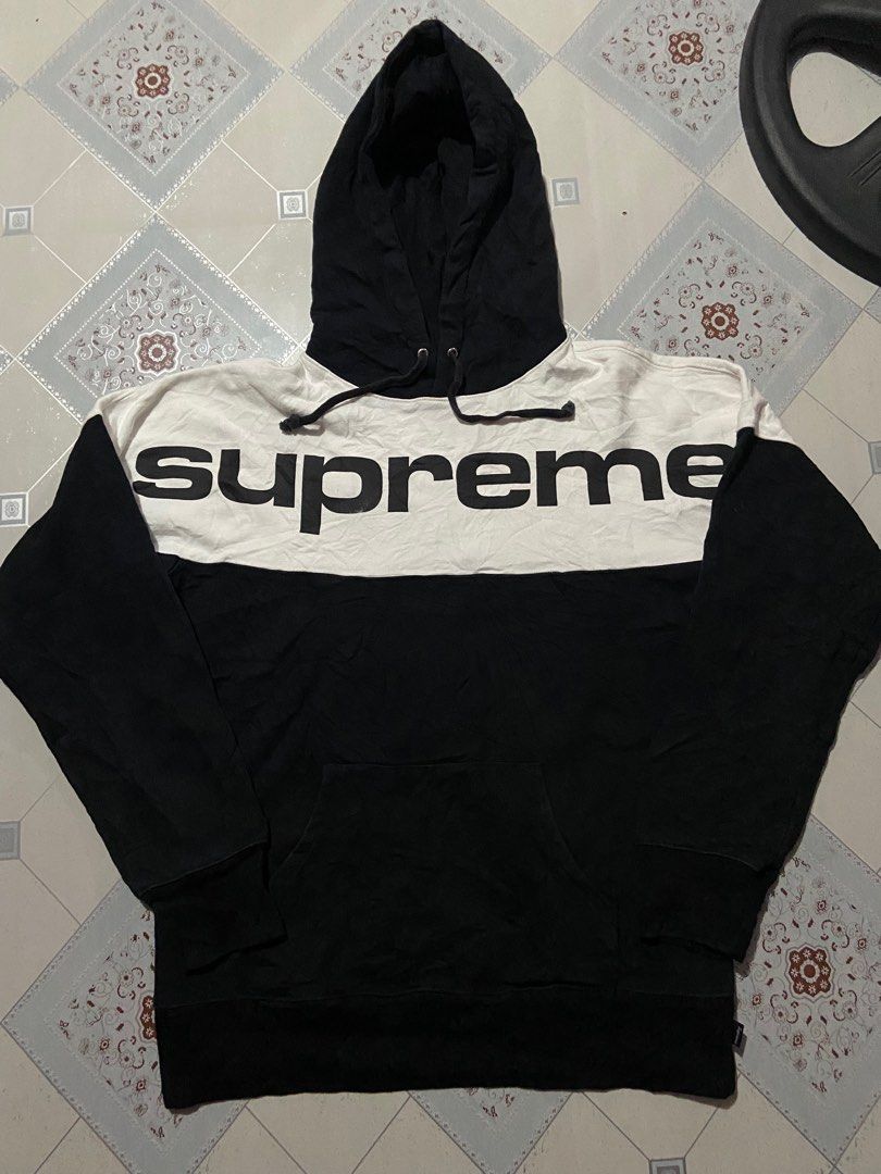 Supreme hoodie black and white hot sale