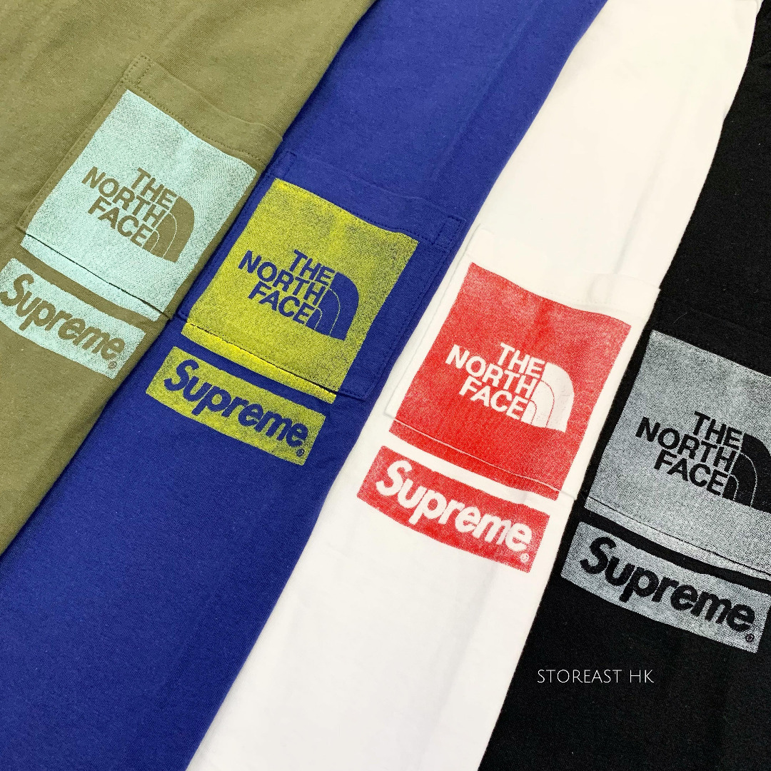 Supreme x The North Face Printed Pocket Tee (5Colors), 名牌, 服裝