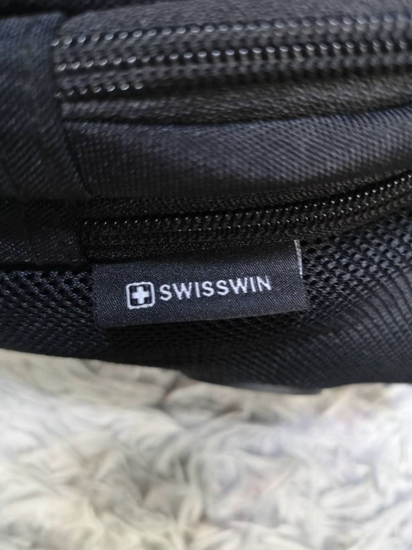 Swisswin Black Backpack, Men's Fashion, Bags, Backpacks on Carousell
