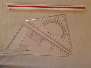 TAKE ALL Beginner's Drafting or Architecture Set: Scale Ruler and Triangle Set