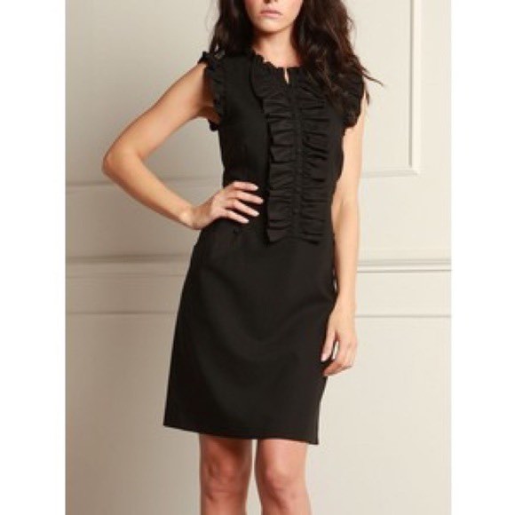 Ted baker black ruffle hot sale dress