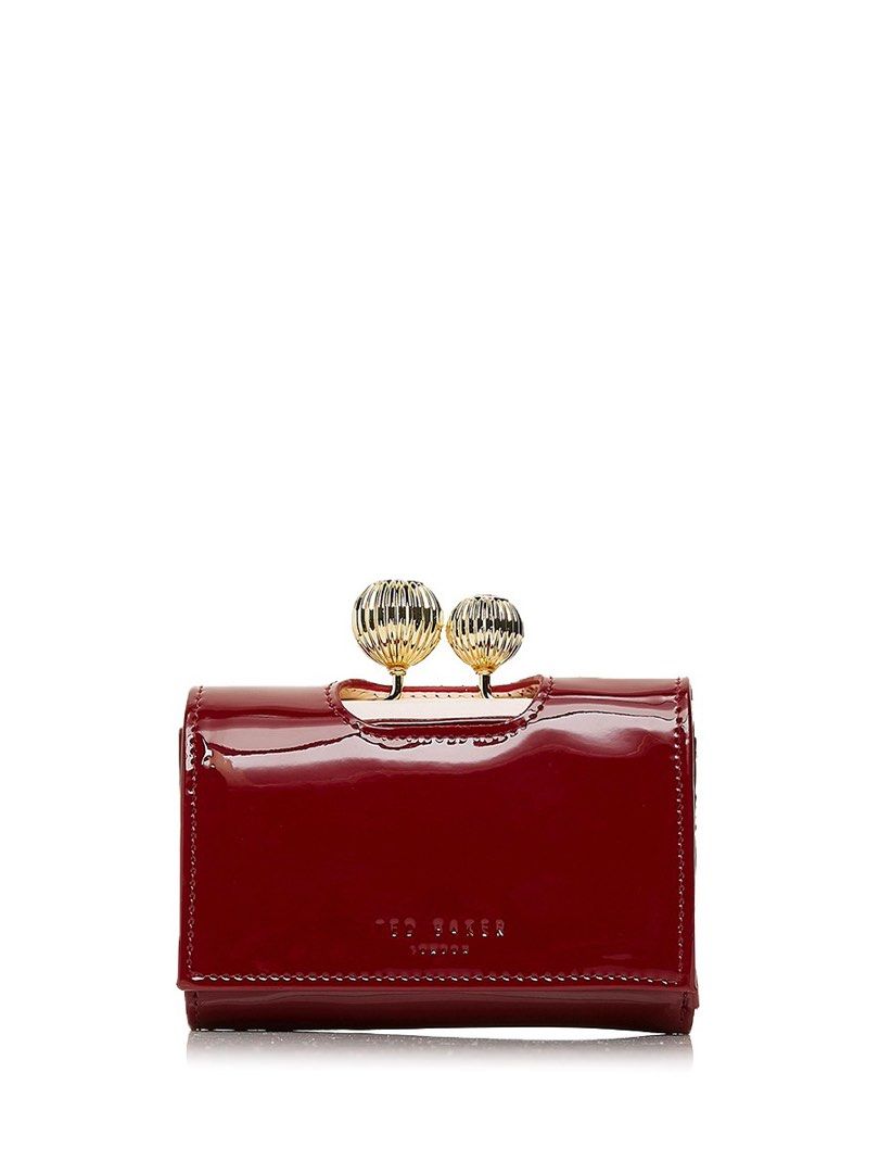 TED BAKER “EMMEYY” Red Patent Leather Teardrop Crystal Bobble Purse/Wallet  £24.99 - PicClick UK