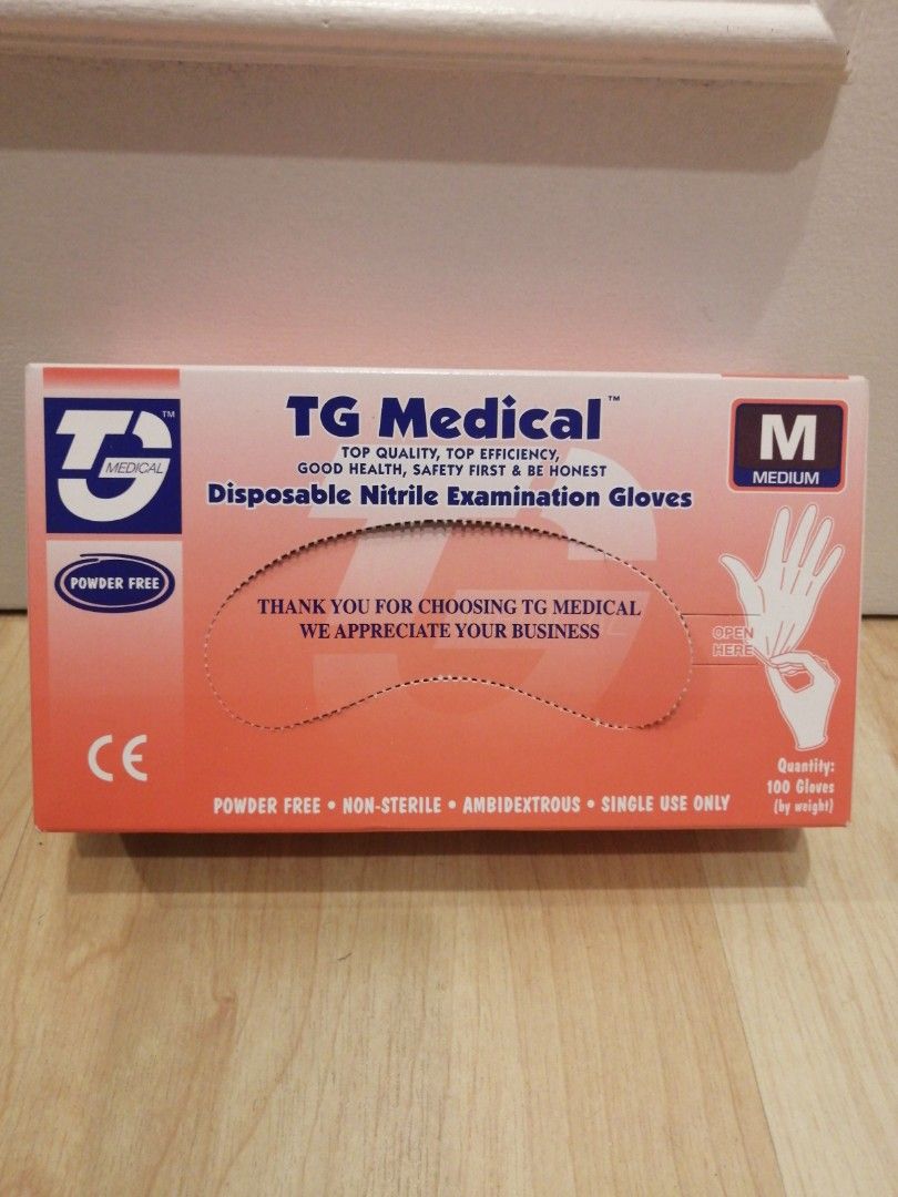 TG Medical Disposable Nitrile Examination Gloves, Health & Nutrition