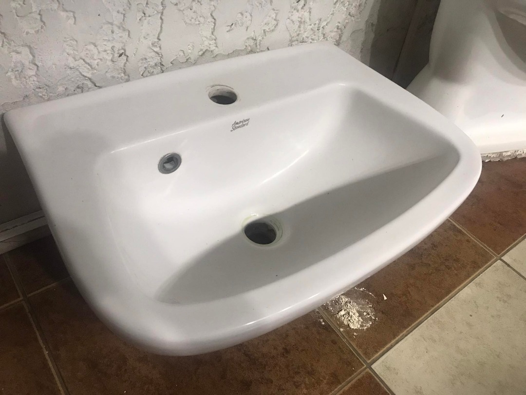 Toilet and Sink Set (American Standard White Porcelain Ceramic), Furniture & Home Living