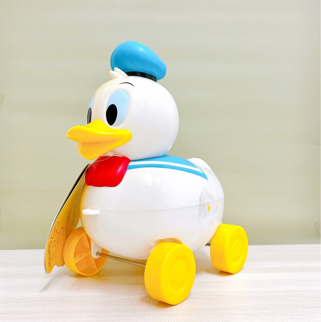 Tokyo Disney Resort Donald Duck Storage Box Pull Wheel Vintage Toy