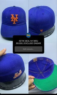 Topi MLB Baseball 47Brands Fitted NY Mets Plastic Fabric