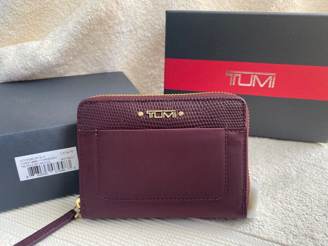 TUMI TRIFOLD ZIP AROUND WALLET, Luxury, Bags & Wallets on Carousell