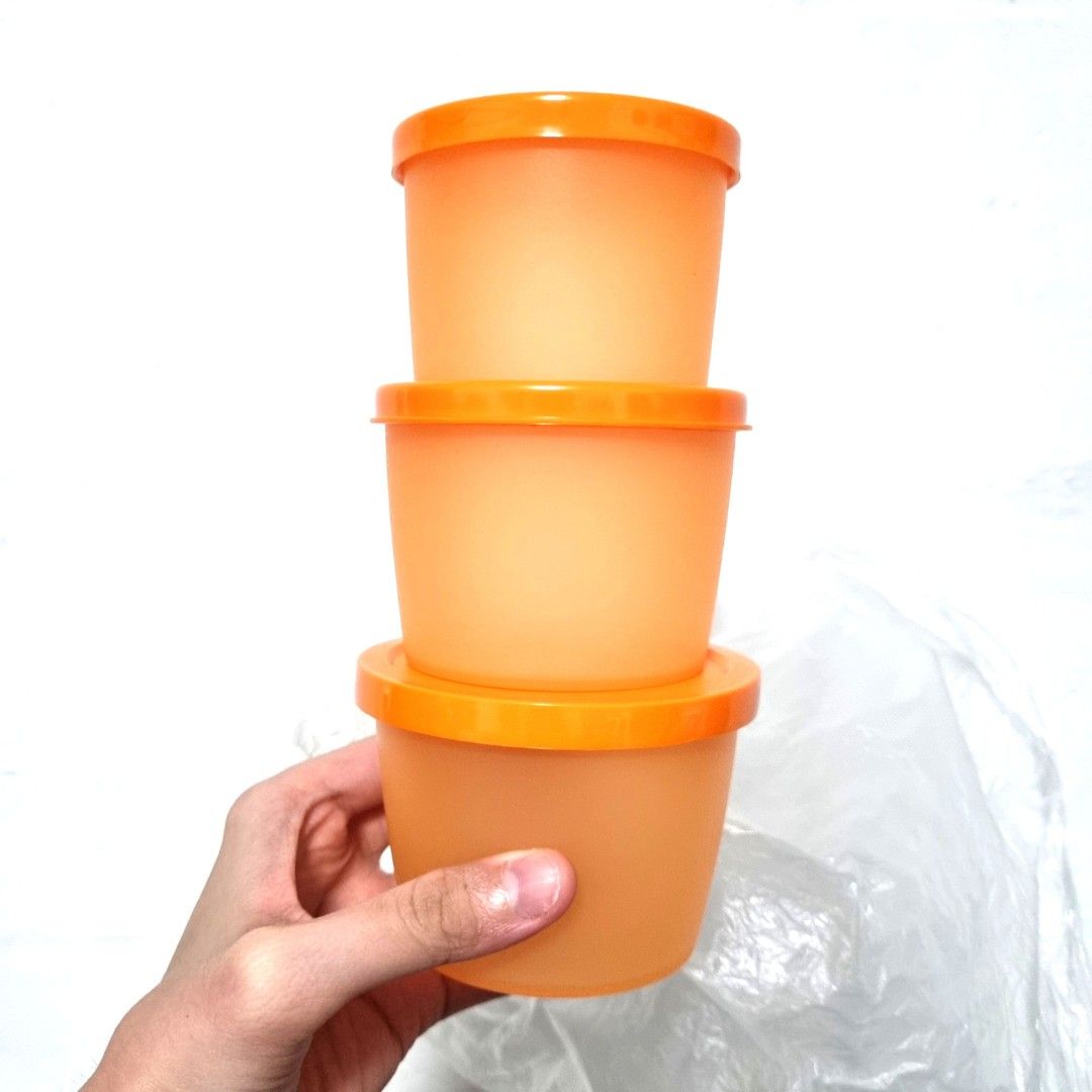 Tupperware 120 ml, 150 ml and 180 ml Stackable Round Kit Snack Cup ...