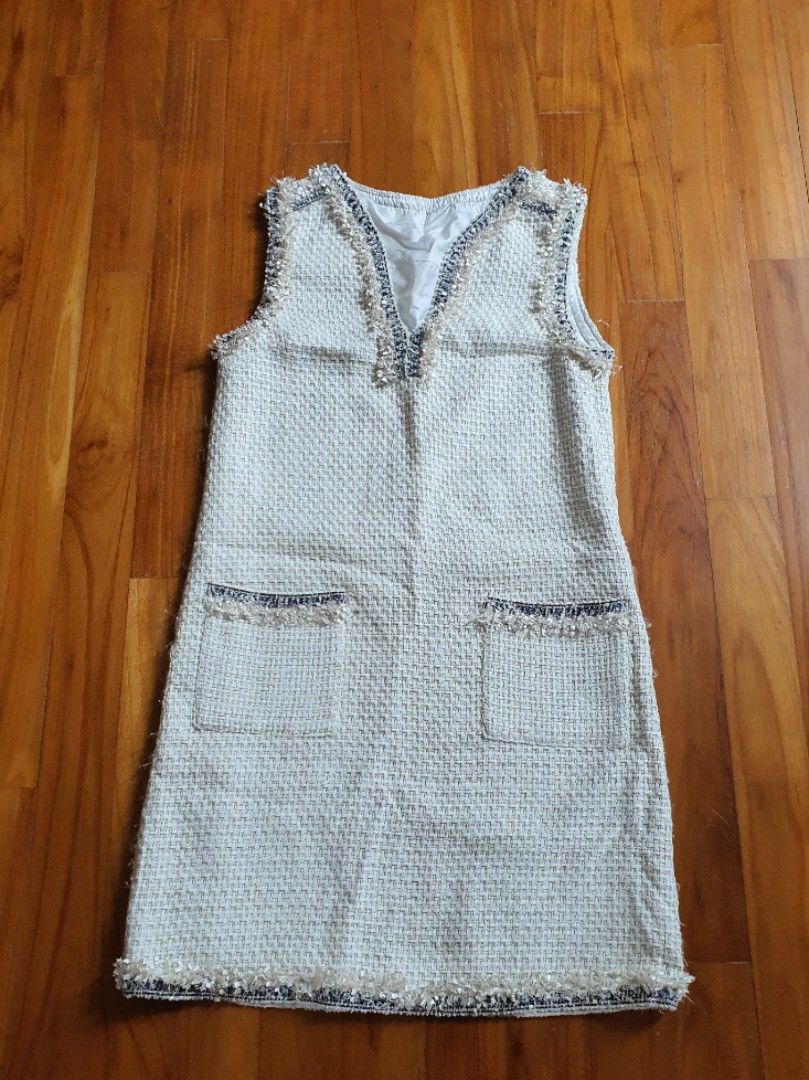 JOEN TWEED DRESS IN CREAM