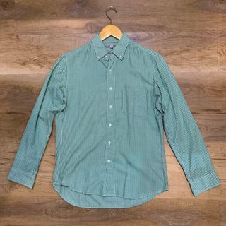 Uniqlo LS Shirt Pattern Hijau Green M Slim Fit