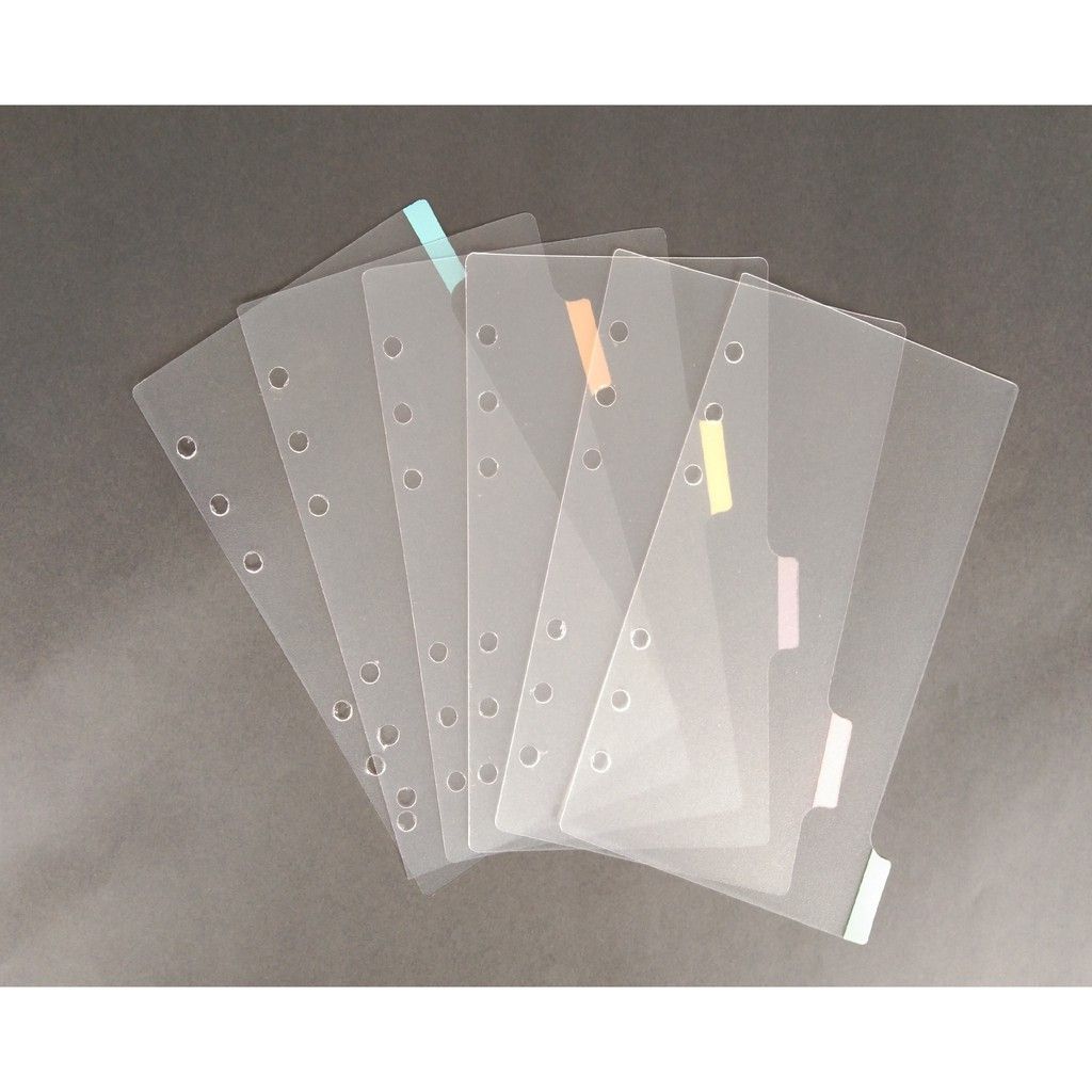 VECO 6 ring binder index/ partition plate set (6 tabs), Hobbies & Toys