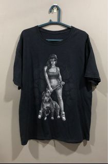 Vintage Fruit Of The Loom sexy tattooed Girl With Pit Bull Tshirt