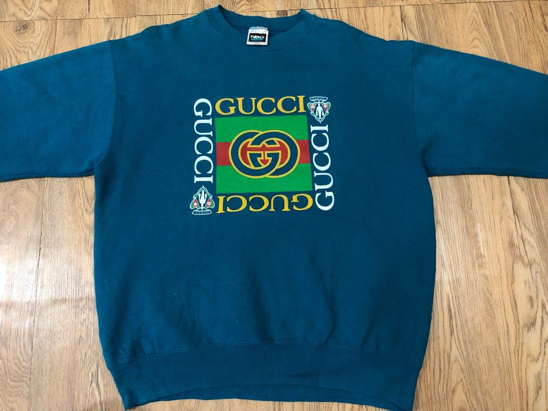 Vintage Gucci tag Tultex 50 50 sweatshirt Men s Fashion Tops