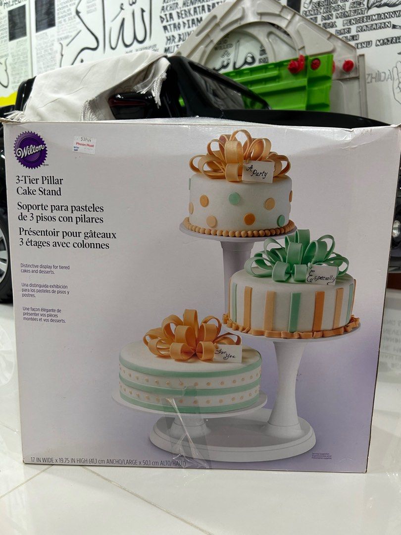 Wilton 3 Tier cake pillar Furniture Home Living Kitchenware