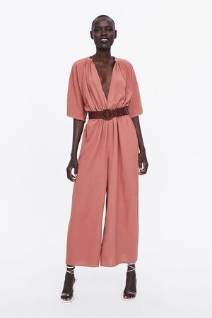 XS ZARA ROSA BELTED WRAP JUMPSUIT Women s Fashion Dresses