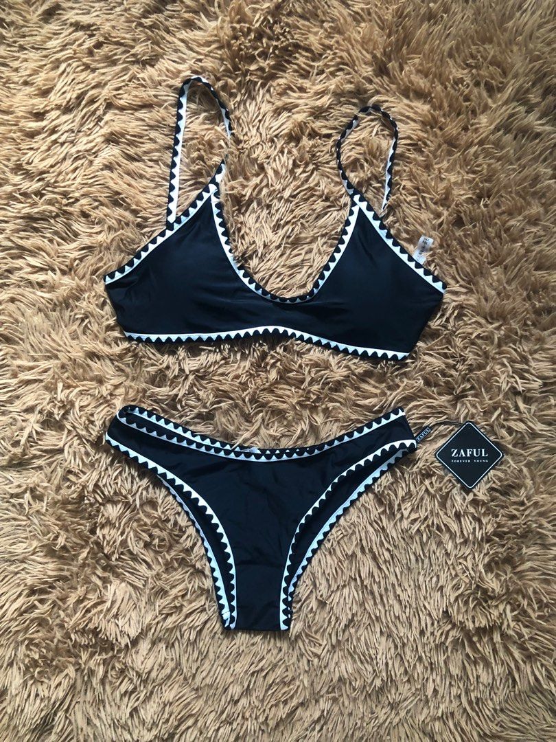 Zaful Black and white Swimsuit Bikini Women s Fashion Swimwear