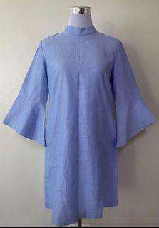 Zara Dress| Zara Basic Cotton Chambray Shirt Dress
