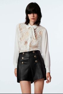 Zara Lace Top With Tie