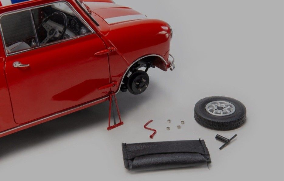 1/12 Mini Cooper Mk1 diecast model Tiny not Autoart (Category: Vehicle & Diecast Models) located in Pasay City. Submitted by rsar888 (Listing ID 1223312940, Image 2). Description: 60th Anniversary Complete with box 1/12 diecast scale model of Mini Cooper Mk1 . everything works. As is. Issue: lost wheel nuts for right front wheel when displayed. Comes with tool bag and tools Text before calling09175239876.