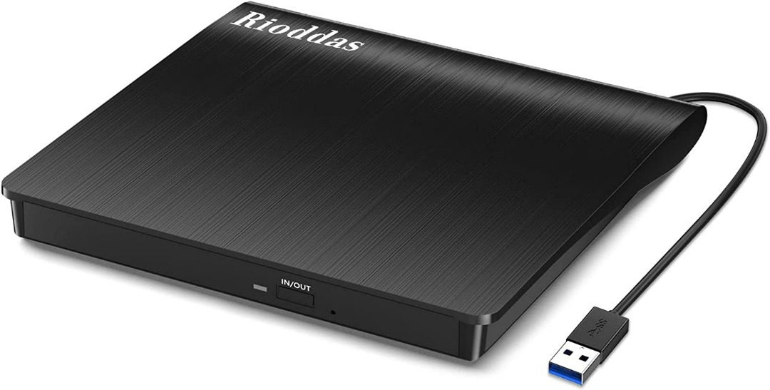 1508) Rioddas external CD Drive, USB 3.0 Portable CD/DVD +/RW Drive