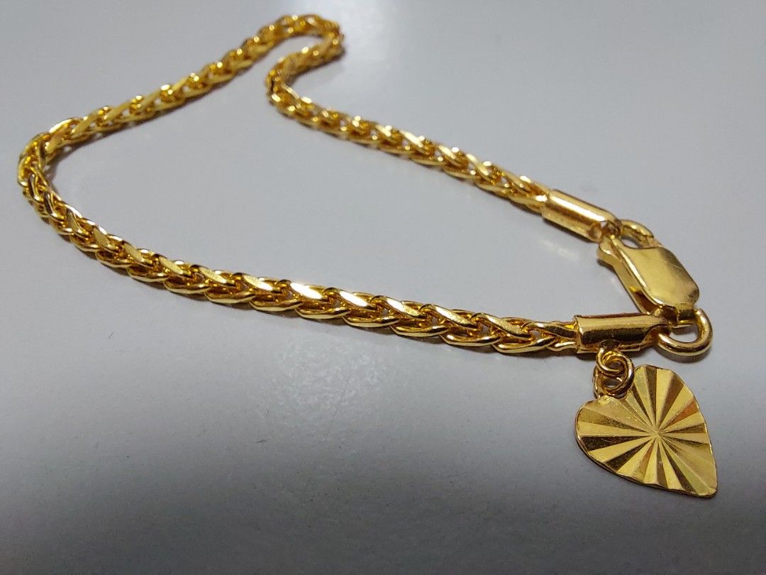 Gold wheat chain bracelet sales