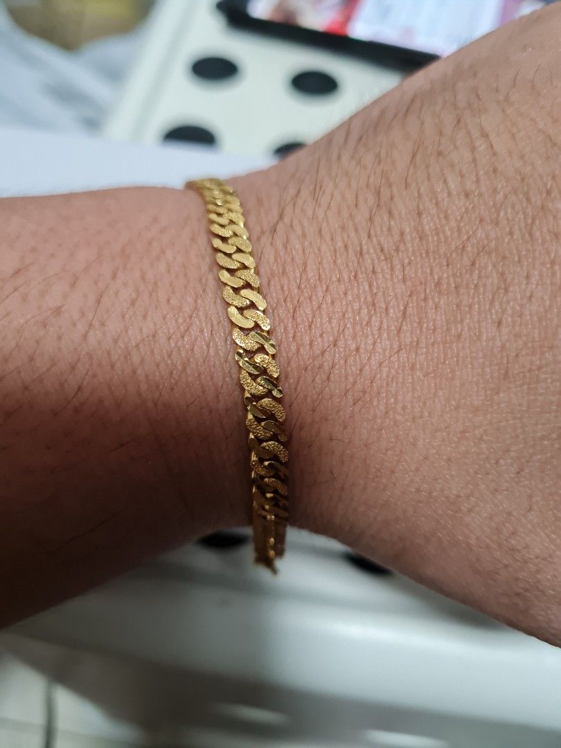 916 gold solid flat bracelet 5 inch 13cm 7.40g