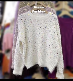 韓國彩點冷衫白色64227392259585110