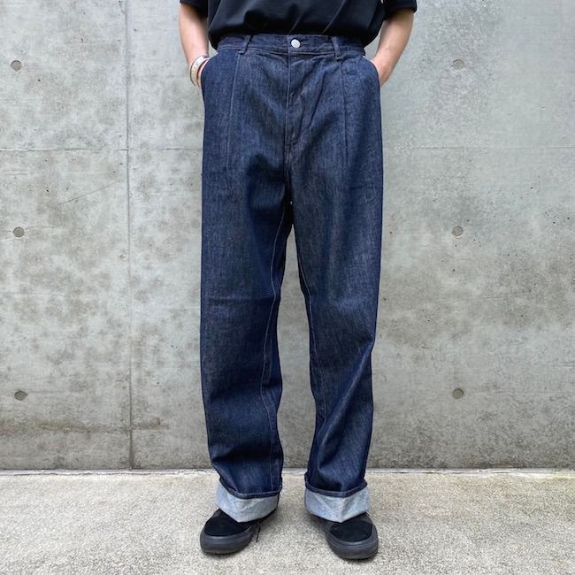 二手) AURALEE / HARD TWIST DENIM WIDE SLACKS 3號寬版牛仔褲日系原色