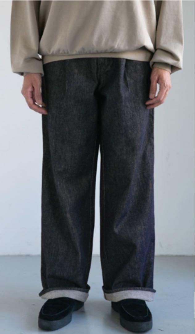 二手) AURALEE / HARD TWIST DENIM WIDE SLACKS 3號寬版牛仔褲日系原色