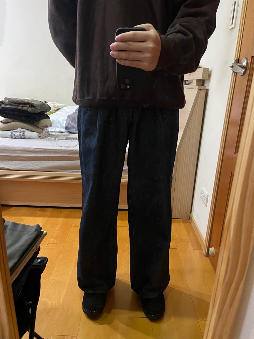 二手) AURALEE / HARD TWIST DENIM WIDE SLACKS 3號寬版牛仔褲日系原色