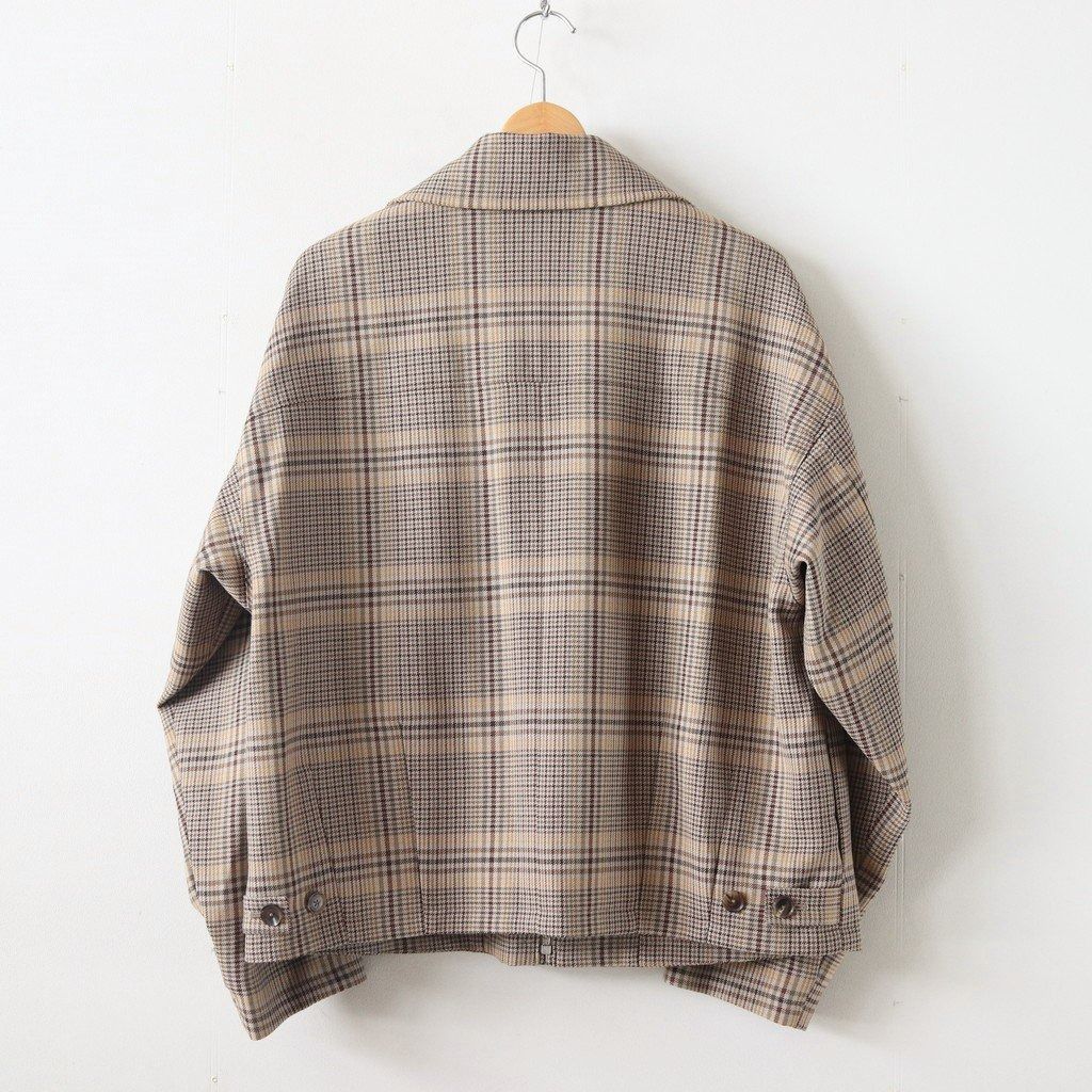 (二手) AURALEE / WOOL SERGE CHECK ZIP-UP BLOUSON 羊毛 布勞森 格紋 日系